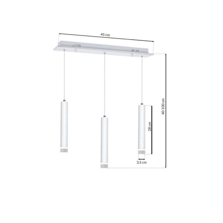LAMPA WISZĄCA ALBA 3X5W LED ML189 Milagro