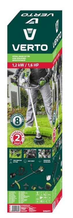 Kosa spalinowa Podkaszarka 1.2 kW szerokość koszenia 255-460 mm 50G491 Verto