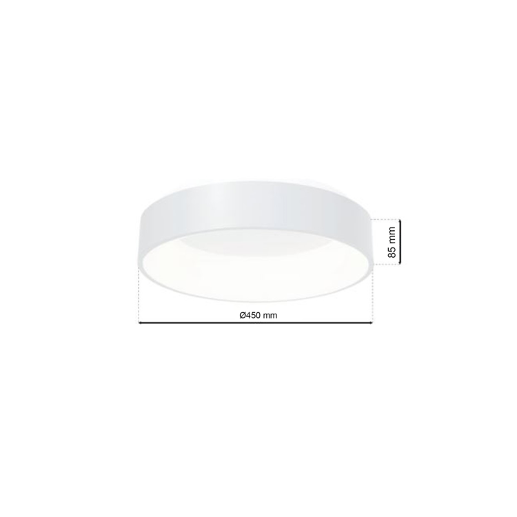 Plafoniera Plafon OHIO WHITE 24W LED 450mm ML232 Milagro do sypialni korytarza jadalni oprawa lampa sufitowa nowoczesna oświetleniowa biała biały barwa neutralna biała dzienna Inspiracje Premium