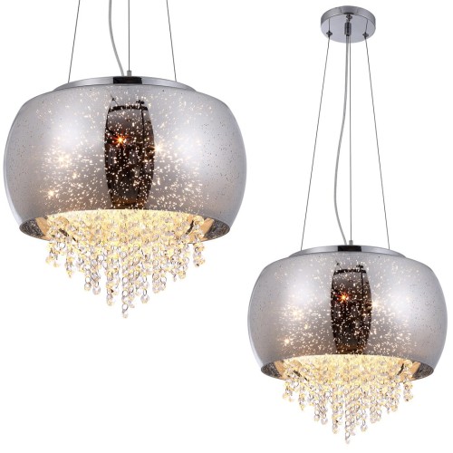 Lampa sufitowa wisząca żyrandol STARLIGHT 3xE14 ML241 Milagro 3x E14 nowoczesna oprawa oświetleniowa okrągła kryształy kryształ szkło chrom zwis Inspiracje Premium