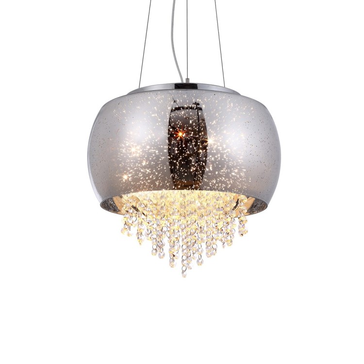 Lampa sufitowa wisząca żyrandol STARLIGHT 3xE14 ML241 Milagro 3x E14 nowoczesna oprawa oświetleniowa okrągła kryształy kryształ szkło chrom zwis Inspiracje Premium