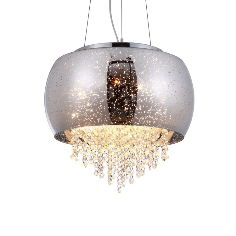 Lampa sufitowa wisząca żyrandol STARLIGHT 3xE14 ML241 Milagro 3x E14 nowoczesna oprawa oświetleniowa okrągła kryształy kryształ szkło chrom zwis Inspiracje Premium