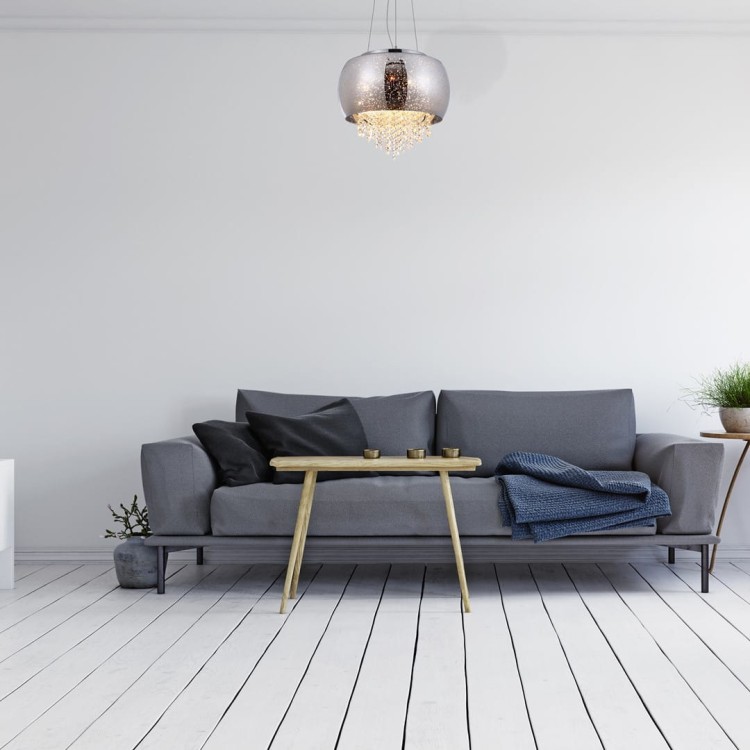 Lampa sufitowa wisząca żyrandol STARLIGHT 3xE14 ML241 Milagro 3x E14 nowoczesna oprawa oświetleniowa okrągła kryształy kryształ szkło chrom zwis Inspiracje Premium