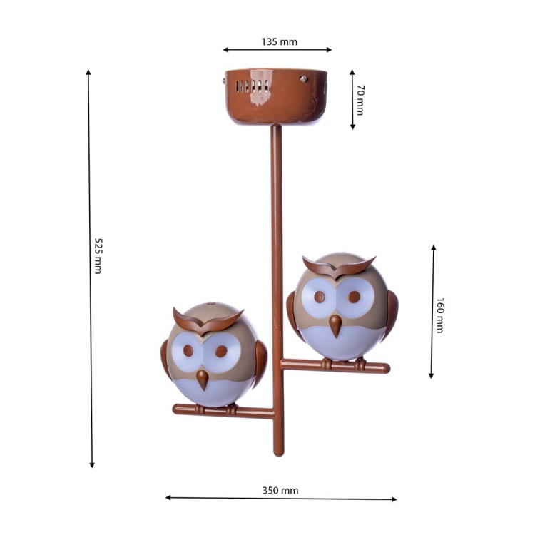 LAMPKA SUFITOWA OWL 2XG9 LED ML244 Milagro