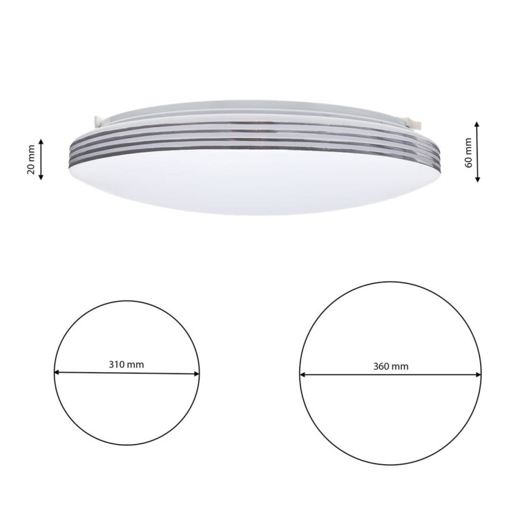 Plafoniera Plafon SIENA 25W LED 350mm + pilot ML262 Milagro z pilotem salonu sypialni korytarza jadalni oprawa lampa sufitowa nowoczesna oświetleniowa chrom barwa zmienna zimna neutralna biała dzienna ciepła Inspiracje Premium