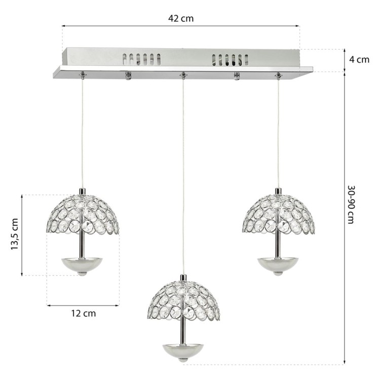 LAMPA WISZĄCA VENUS 3x5W LED ML315 Milagro
