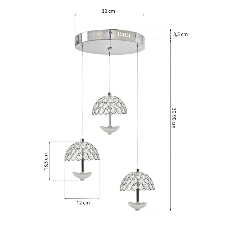 LAMPA WISZĄCA VENUS  3x5W LED ML316 Milagro