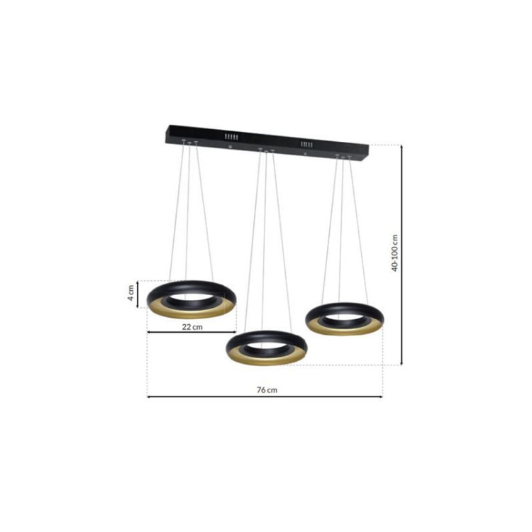 LAMPA WISZĄCA RONDO NERO 36W LED ML354 Milagro