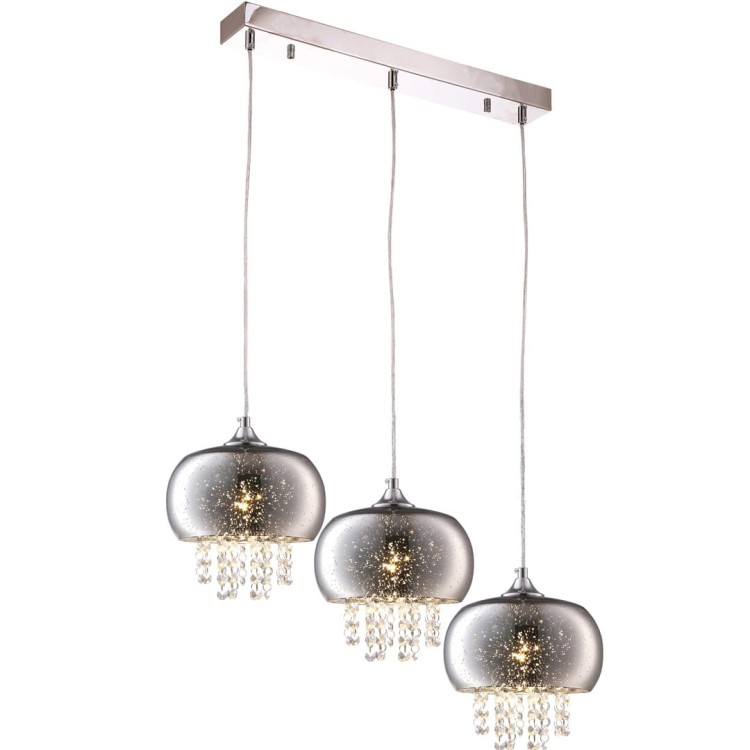 Lampa sufitowa wisząca żyrandol STARLIGHT 3xE14 ML3787 Milagro 3x E14 nowoczesna oprawa oświetleniowa okrągła kryształy kryształ szkło chrom zwis Inspiracje Premium