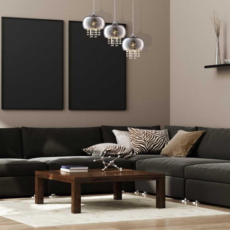 Lampa sufitowa wisząca żyrandol STARLIGHT 3xE14 ML3787 Milagro 3x E14 nowoczesna oprawa oświetleniowa okrągła kryształy kryształ szkło chrom zwis Inspiracje Premium