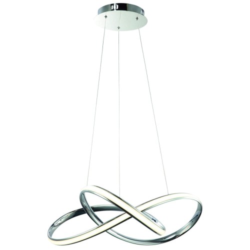 Lampa sufitowa wisząca fale Industrialna Loft WISZĄCA CAPPIO 36W LED ML3806 Milagro 4000K 60cm nowoczesna oprawa oświetleniowa wyginana metal żyrandol chrom zwis Inspiracje Premium