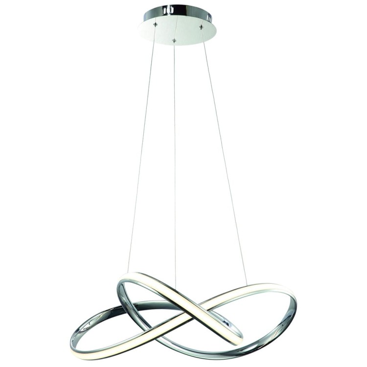 Lampa sufitowa wisząca fale Industrialna Loft WISZĄCA CAPPIO 36W LED ML3806 Milagro 4000K 60cm nowoczesna oprawa oświetleniowa wyginana metal żyrandol chrom zwis Inspiracje Premium