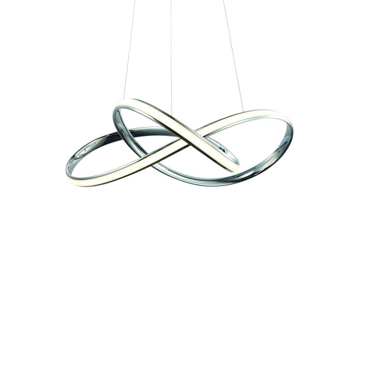 Lampa sufitowa wisząca fale Industrialna Loft WISZĄCA CAPPIO 36W LED ML3806 Milagro 4000K 60cm nowoczesna oprawa oświetleniowa wyginana metal żyrandol chrom zwis Inspiracje Premium