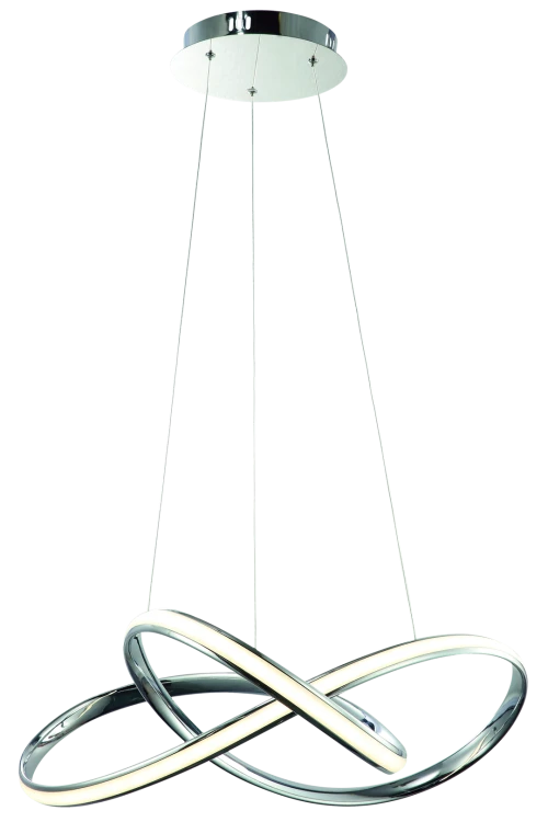 Lampa sufitowa wisząca fale Industrialna Loft WISZĄCA CAPPIO 36W LED ML3806 Milagro 4000K 60cm nowoczesna oprawa oświetleniowa wyginana metal żyrandol chrom zwis Inspiracje Premium