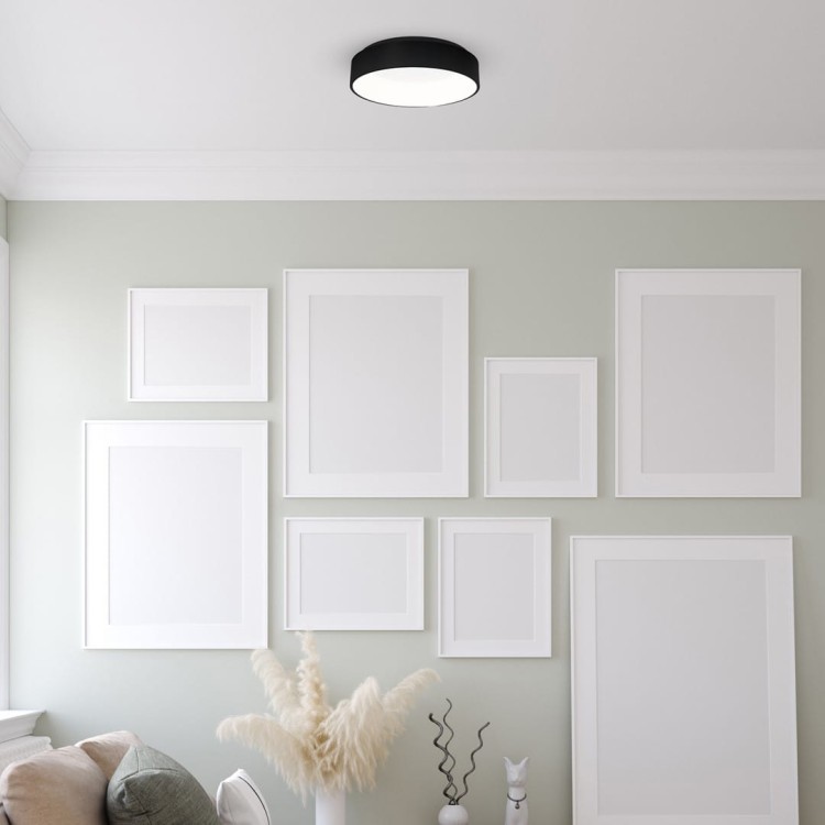 Plafoniera Plafon OHIO BLACK 24W LED 450mm ML3832 Milagro do sypialni korytarza jadalni oprawa lampa sufitowa nowoczesna oświetleniowa czarna czarny barwa neutralna biała dzienna Inspiracje Premium