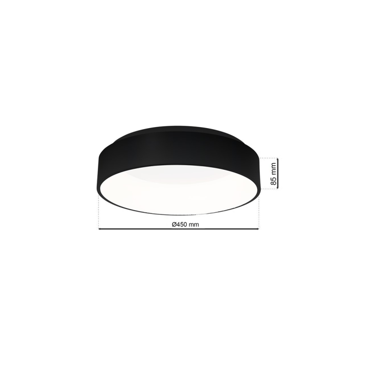 Plafoniera Plafon OHIO BLACK 24W LED 450mm ML3832 Milagro do sypialni korytarza jadalni oprawa lampa sufitowa nowoczesna oświetleniowa czarna czarny barwa neutralna biała dzienna Inspiracje Premium