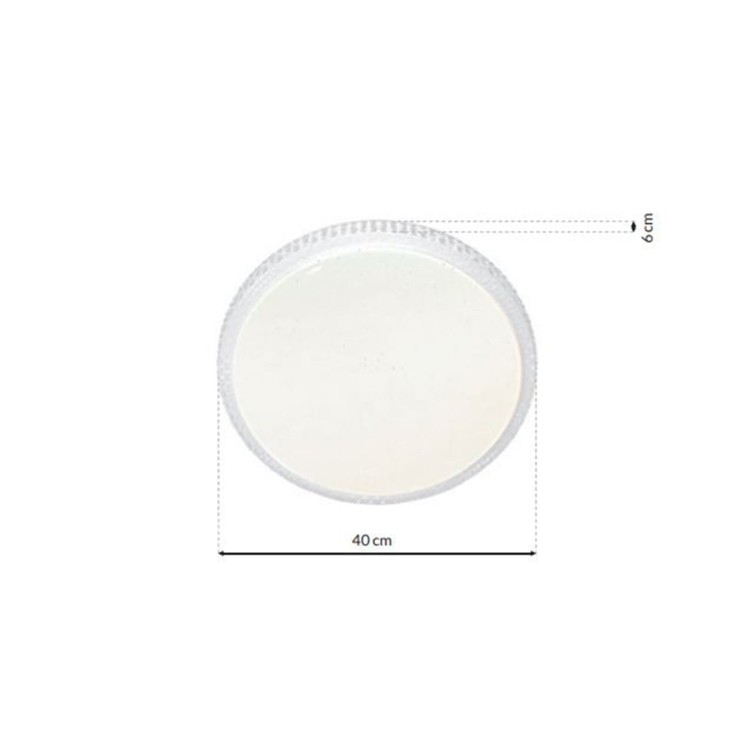 Plafon CRUZ 40W LED O400mm Ściemnialny+ Pilot ML4219 Milagro