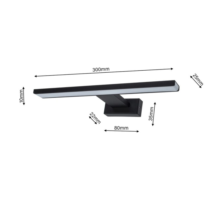 Kinkiet SHINE BLACK 30cm 7W LED ML4377 Milagro