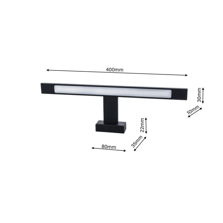 Kinkiet SHINE BLACK 40cm 7W LED ML4379 Milagro