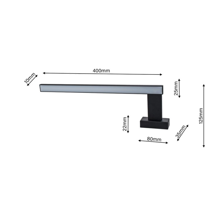 Kinkiet SHINE BLACK 45cm 11W LED ML4380 Milagro