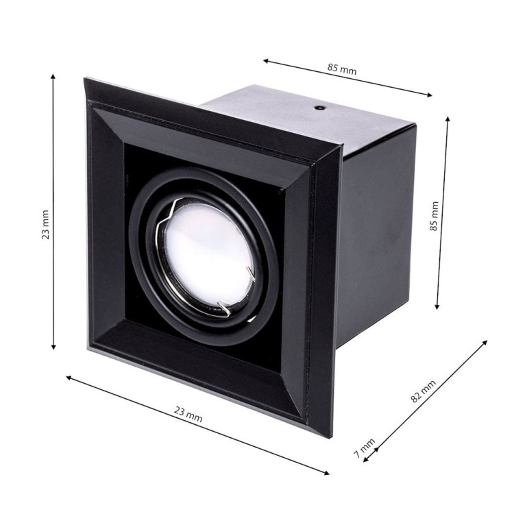LAMPA PODTYNKOWA BLOCCO CZARNA 1x7W GU10 LED ML472 Milagro