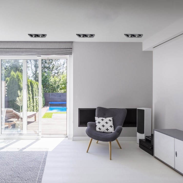 Oprawa Podtynkowa Plaza 2xGU10 AR111 Czarna ML4742 Milagro
