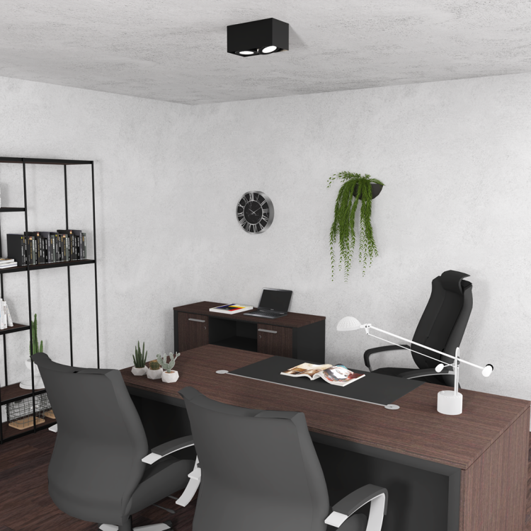 Oprawa Natynkowa Plaza 2xGU10 AR111 Czarna ML4746 Milagro