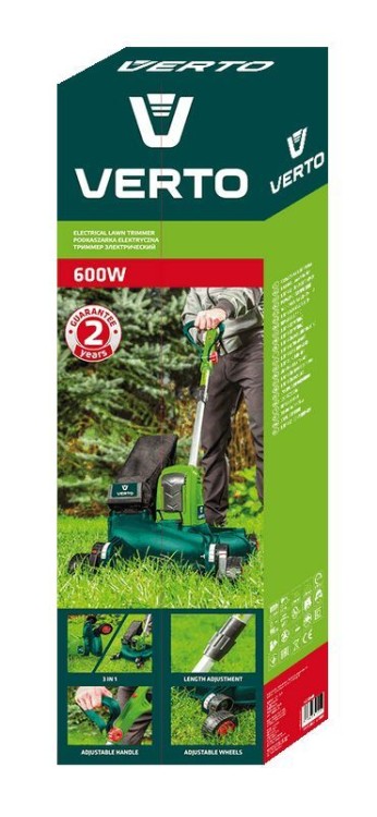 Kosa elektryczna Podkaszarka 600W 3 Funkcyjna szerokość koszenia 320 mm 52G548 Verto