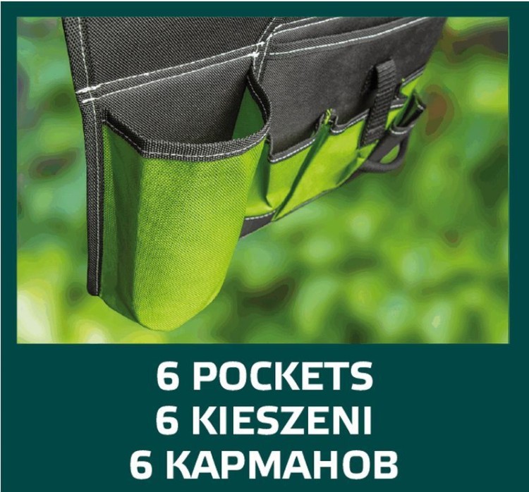 Pas ogrodowy Uchwyt narzędziowy 6 kieszeni 15G550 Verto