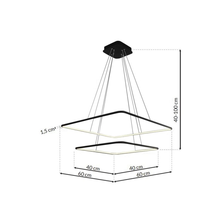 LAMPA WISZĄCA NIX BLACK 50W LED ML518 Milagro