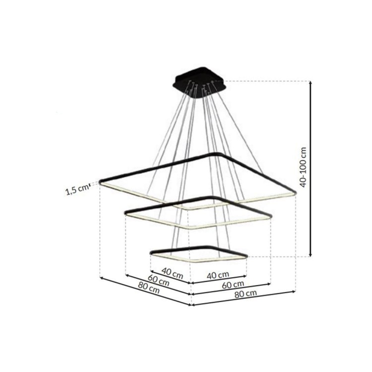 LAMPA WISZĄCA NIX BLACK 117W LED ML519 Milagro