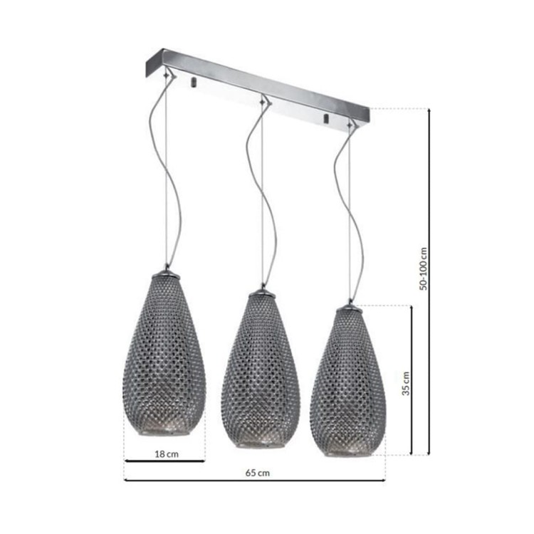 Lampa wisząca PETRA 3xE27 ML5481 Milagro