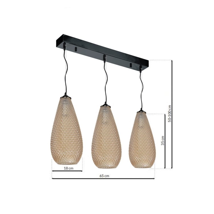 Lampa wisząca PETRA 3xE27 ML5483 Milagro