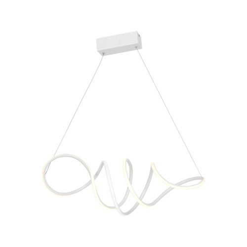 Lampa sufitowa wisząca fale Industrialna Loft LOCA WHITE 56W LED ML5491 Milagro 4000K 70cm nowoczesna oprawa oświetleniowa wyginana metal żyrandol biały biała zwis Inspiracje Premium