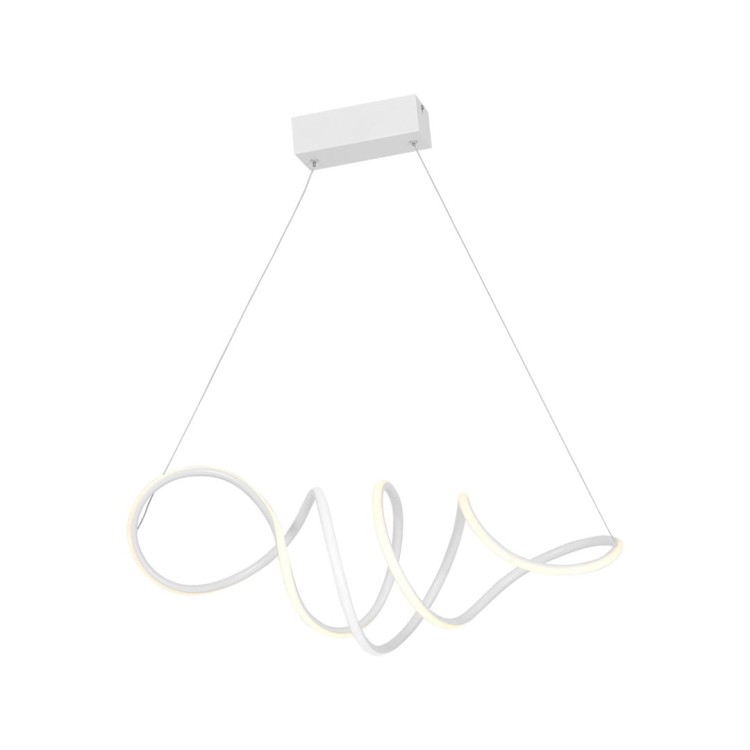 Lampa sufitowa wisząca fale Industrialna Loft LOCA WHITE 56W LED ML5491 Milagro 4000K 70cm nowoczesna oprawa oświetleniowa wyginana metal żyrandol biały biała zwis Inspiracje Premium