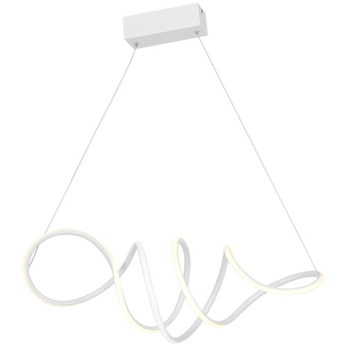 Lampa sufitowa wisząca fale Industrialna Loft LOCA WHITE 56W LED ML5491 Milagro 4000K 70cm nowoczesna oprawa oświetleniowa wyginana metal żyrandol biały biała zwis Inspiracje Premium