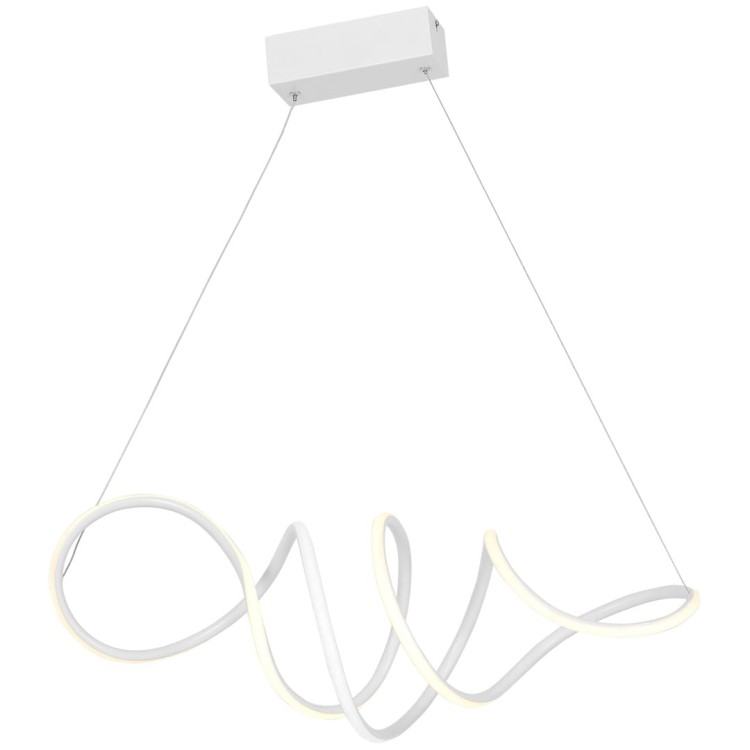 Lampa sufitowa wisząca fale Industrialna Loft LOCA WHITE 56W LED ML5491 Milagro 4000K 70cm nowoczesna oprawa oświetleniowa wyginana metal żyrandol biały biała zwis Inspiracje Premium
