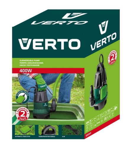 Pompa zanurzeniowa do wody brudnej 400W Wydajność 7500 l/godz. 52G441 Verto