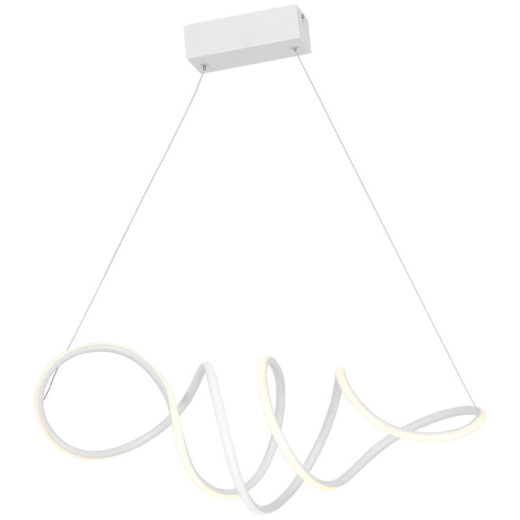 Lampa sufitowa wisząca fale Industrialna Loft LOCA WHITE 56W LED ML5491 Milagro 4000K 70cm nowoczesna oprawa oświetleniowa wyginana metal żyrandol biały biała zwis Inspiracje Premium