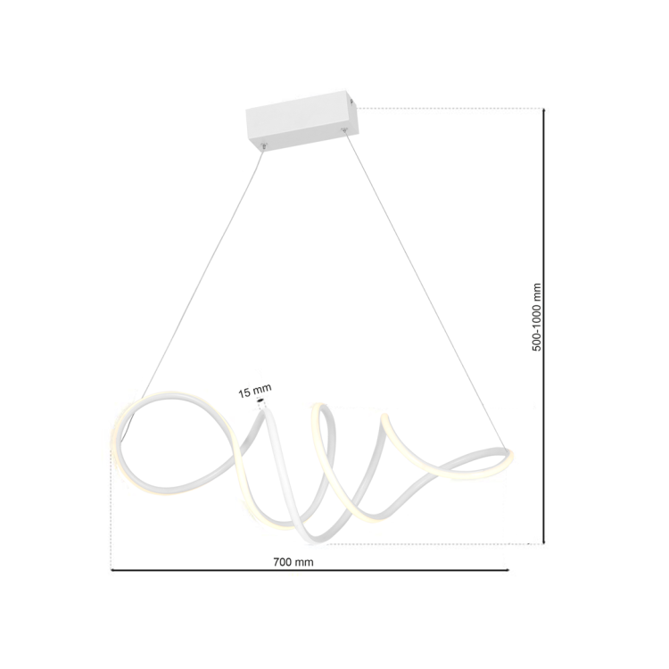 Lampa sufitowa wisząca fale Industrialna Loft LOCA WHITE 56W LED ML5491 Milagro 4000K 70cm nowoczesna oprawa oświetleniowa wyginana metal żyrandol biały biała zwis Inspiracje Premium