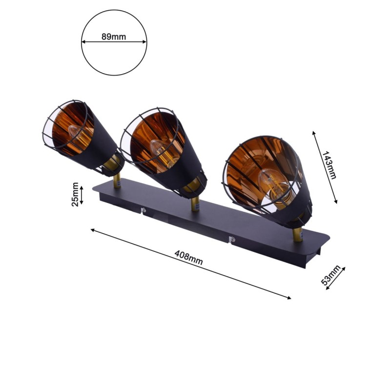 Lampa sufitowa RICK 3xE14 ML5567 Milagro