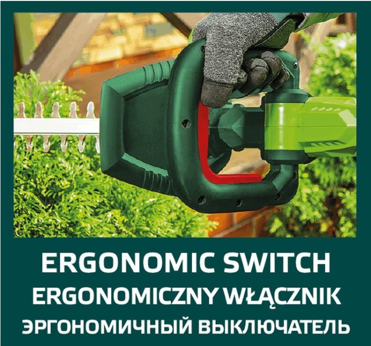 Nożyce do żywopłotu akumulatorowe VES 18V Li-Ion/1.3Ah szerokość cięcia 450 mm 52G568-0 Verto bez akumulatora