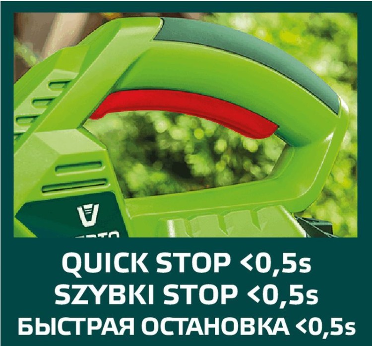 Nożyce do żywopłotu akumulatorowe VES 18V Li-Ion/1.3Ah szerokość cięcia 450 mm 52G568-0 Verto bez akumulatora