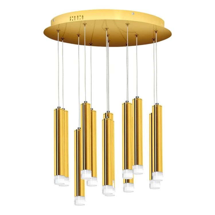 Lampa sufitowa wisząca natynkowa GOLDIE 12W LED ML5716 Milagro 4000K 45cm Spot oprawa oświetleniowa nowoczesna Industrialna Loft nawierzchniowa metal zwis barwa dzienna neutralna biała złoty złota Inspiracje Premium