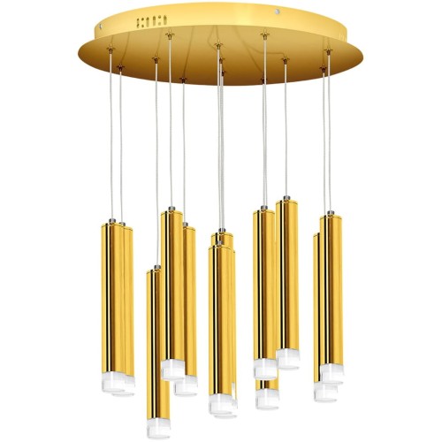 Lampa sufitowa wisząca natynkowa GOLDIE 12W LED ML5716 Milagro 4000K 45cm Spot oprawa oświetleniowa nowoczesna Industrialna Loft nawierzchniowa metal zwis barwa dzienna neutralna biała złoty złota Inspiracje Premium