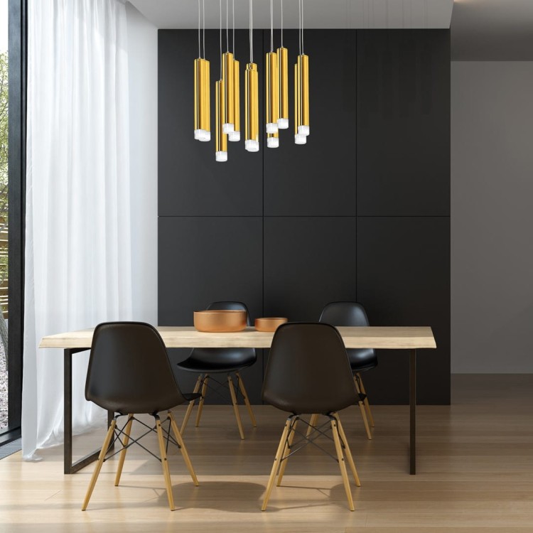 Lampa sufitowa wisząca natynkowa GOLDIE 12W LED ML5716 Milagro 4000K 45cm Spot oprawa oświetleniowa nowoczesna Industrialna Loft nawierzchniowa metal zwis barwa dzienna neutralna biała złoty złota Inspiracje Premium