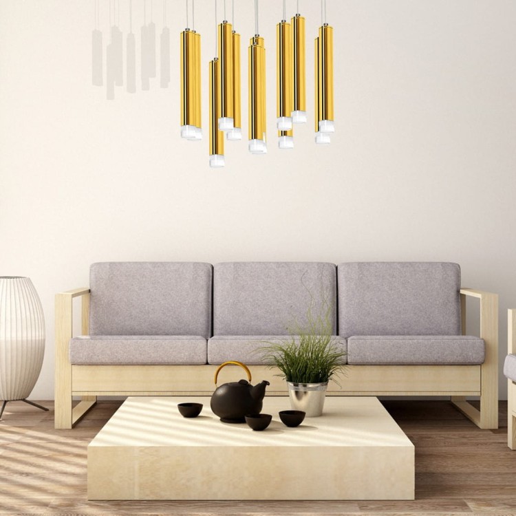 Lampa sufitowa wisząca natynkowa GOLDIE 12W LED ML5716 Milagro 4000K 45cm Spot oprawa oświetleniowa nowoczesna Industrialna Loft nawierzchniowa metal zwis barwa dzienna neutralna biała złoty złota Inspiracje Premium