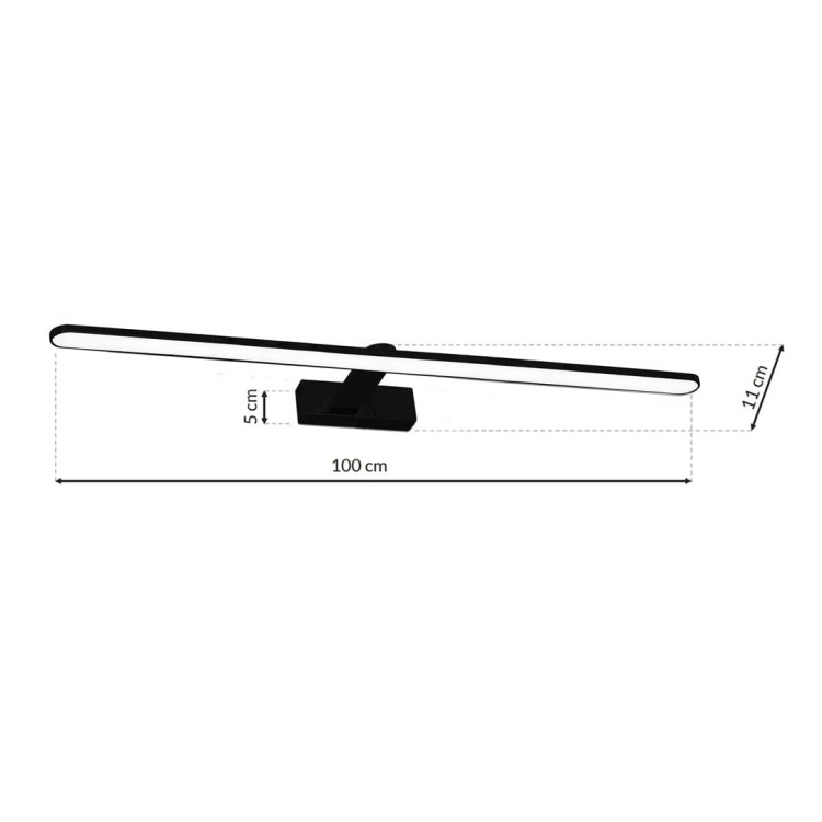 Kinkiet SPLASH BLACK 100cm 21W LED ML5725 Milagro