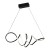 Lampa sufitowa wisząca fale Industrialna Loft LOCA BLACK 56W LED ML5756 Milagro 4000K 70cm nowoczesna oprawa oświetleniowa wyginana metal żyrandol czarny czarna zwis Inspiracje Premium