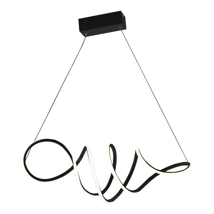 Lampa sufitowa wisząca fale Industrialna Loft LOCA BLACK 56W LED ML5756 Milagro 4000K 70cm nowoczesna oprawa oświetleniowa wyginana metal żyrandol czarny czarna zwis Inspiracje Premium